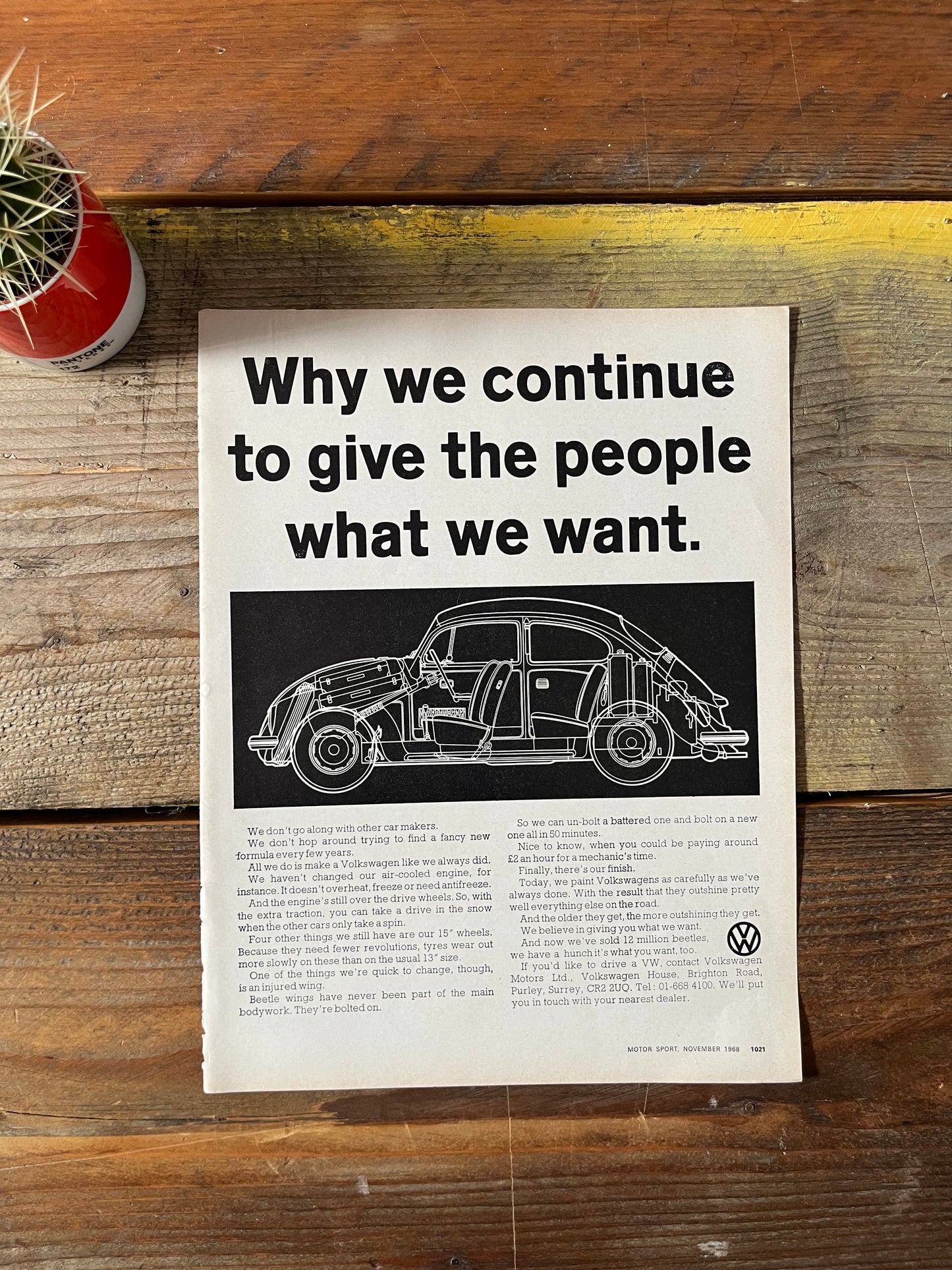 Vintage VW Volkswagen advertising print - 1960s