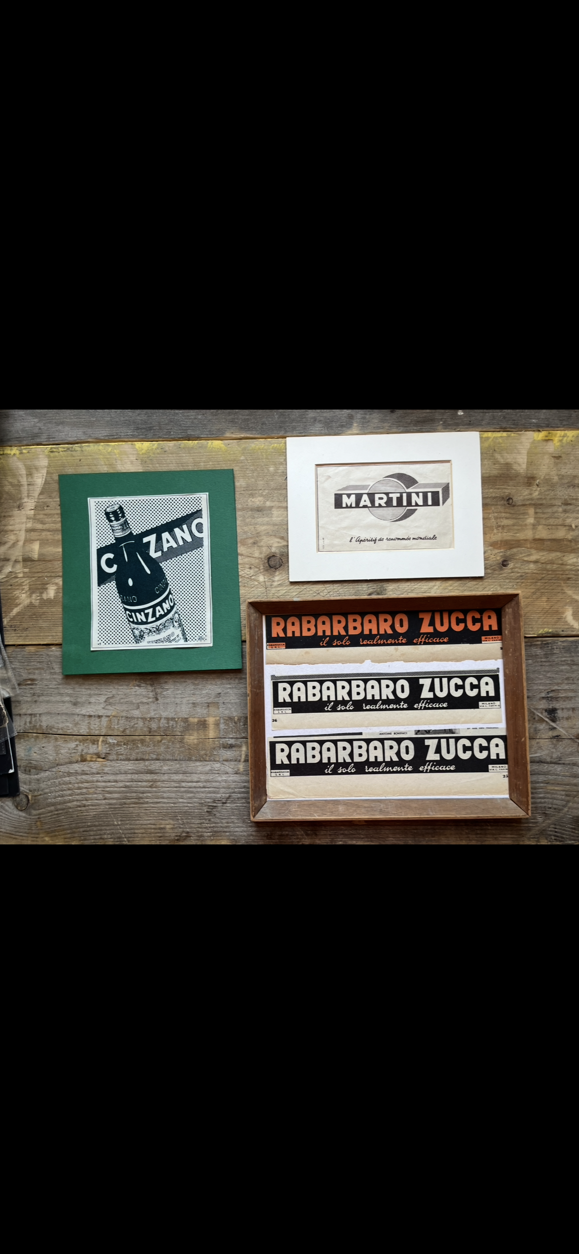 Vintage Martini / Rabarbaro / Cinzano advertising Prints -1950s