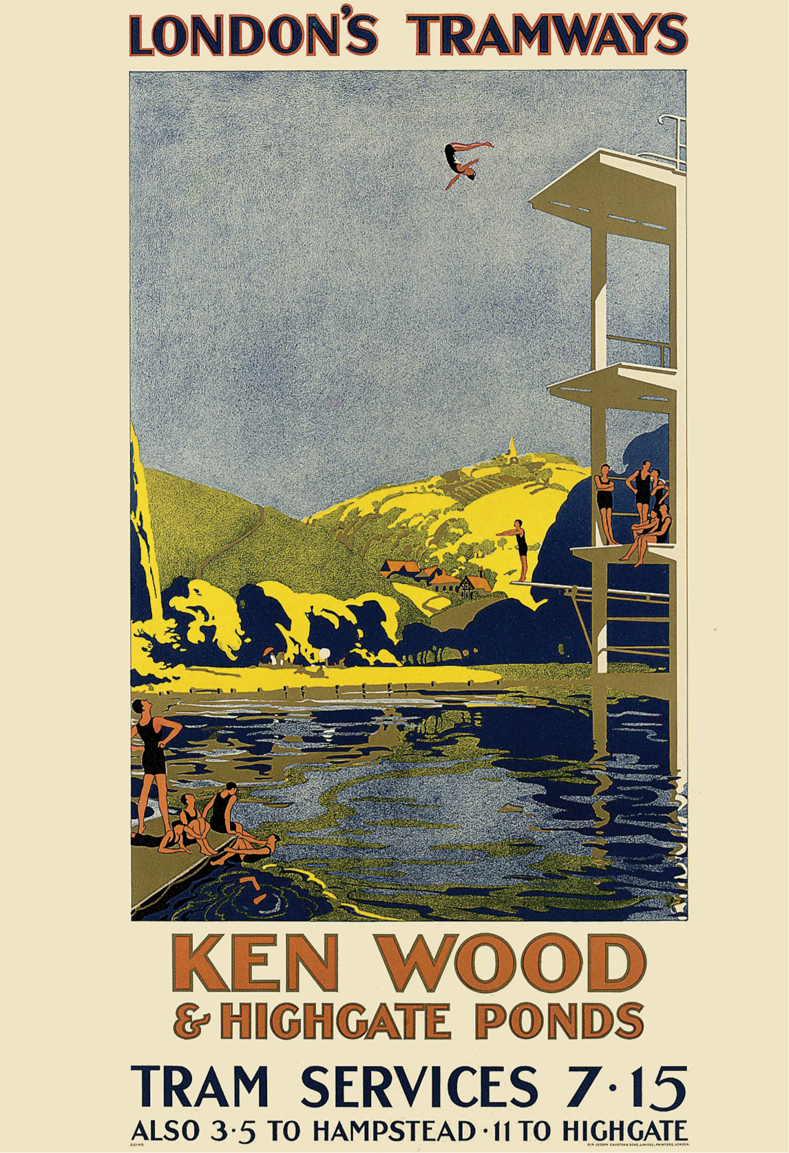 ‘Kenwood’ Hampstead London transport, 1920s Vintage Advertising Poster