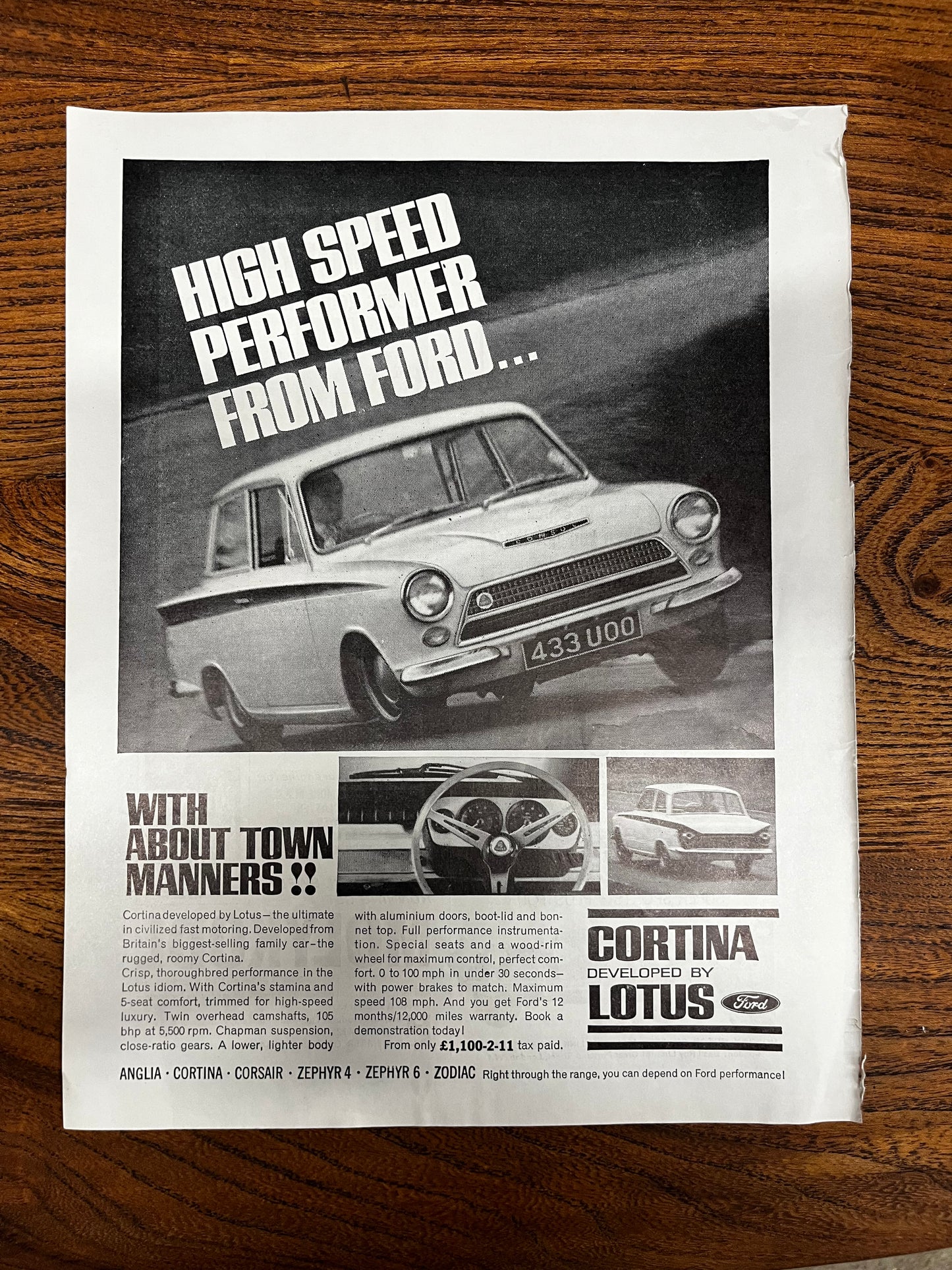 Ford Lotus Cortina original advertisement
