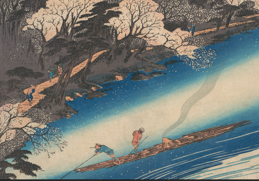 Utagawa Hiroshige - c1830s Cherry Blossoms at Arashiyama, Kyoto Japanese poster