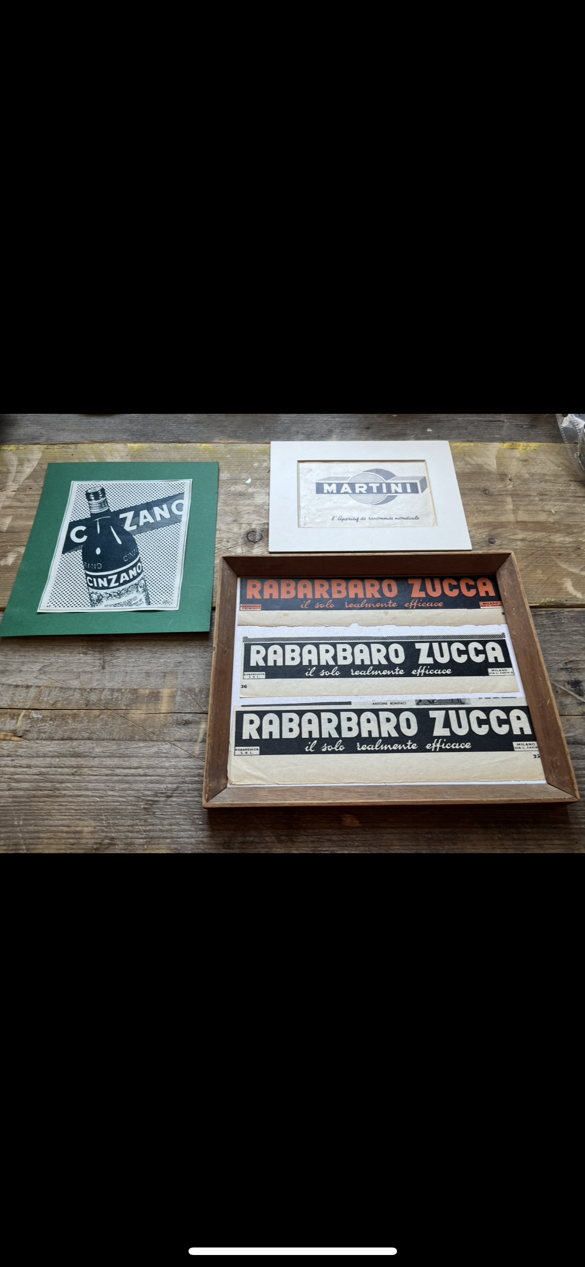 Vintage Martini / Rabarbaro / Cinzano advertising Prints -1950s