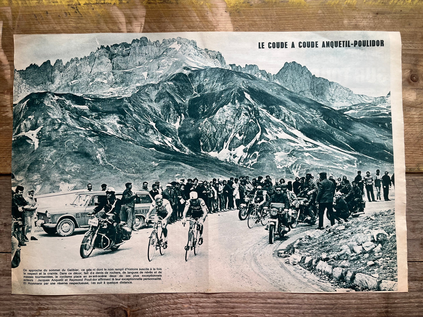 Tour de France vintage print -Jacques Anquetil Raymond Poulidor Galibier 1965