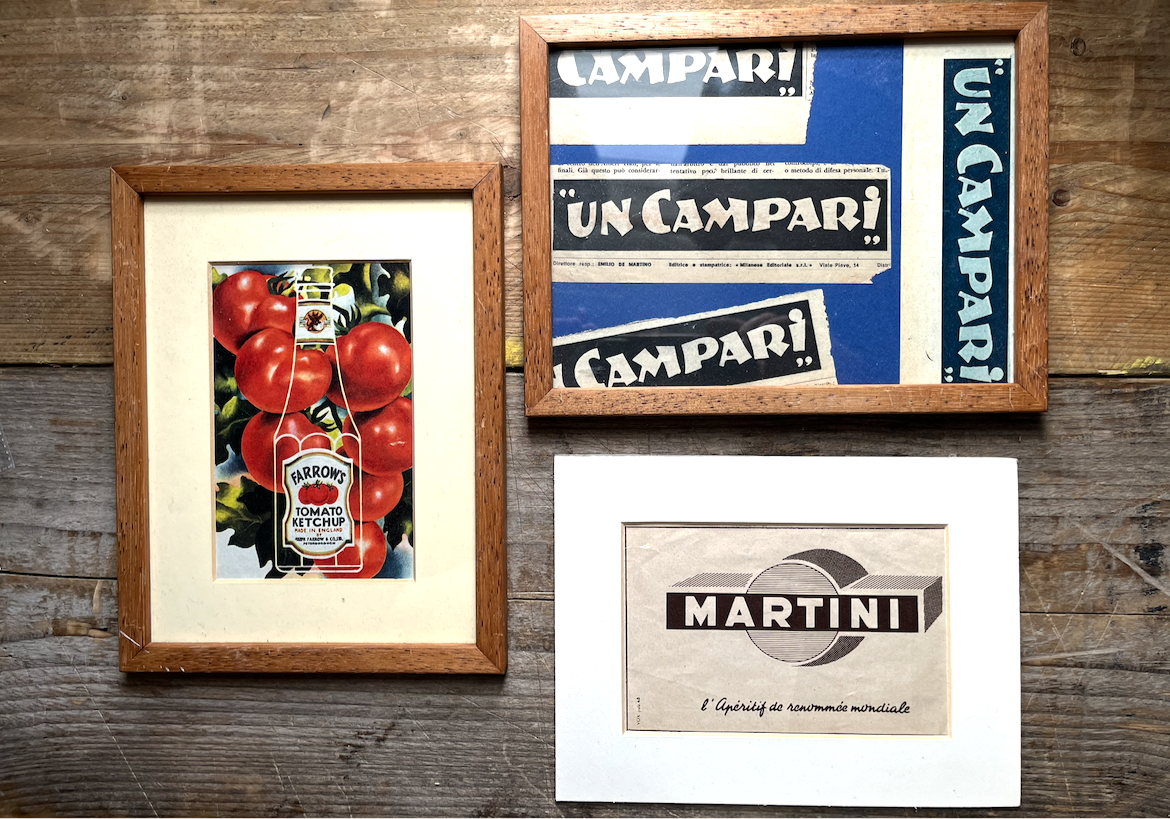 Vintage Martini / Campari Ketchup advertising Print -1950s