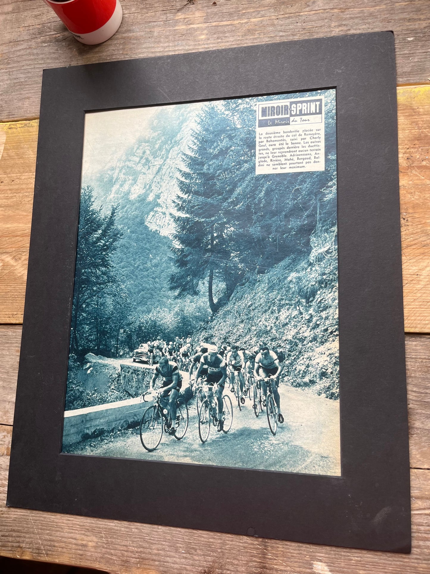 Tour de France vintage print - Alps Col de Romeyere c1958