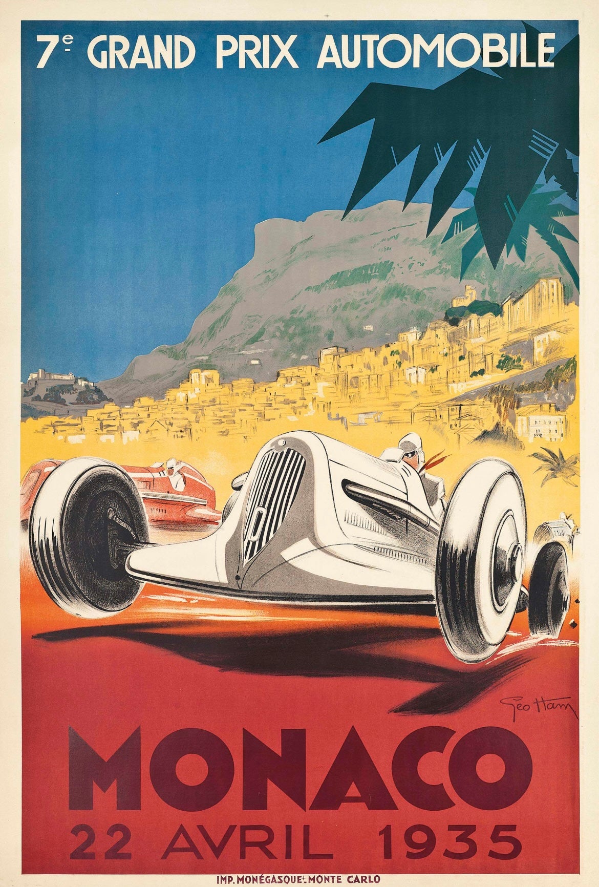 Monaco Grand Prix 1935 Vintage Poster