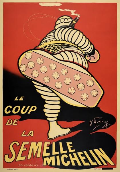 Vintage Michelin advertising print by M Gazel c1912