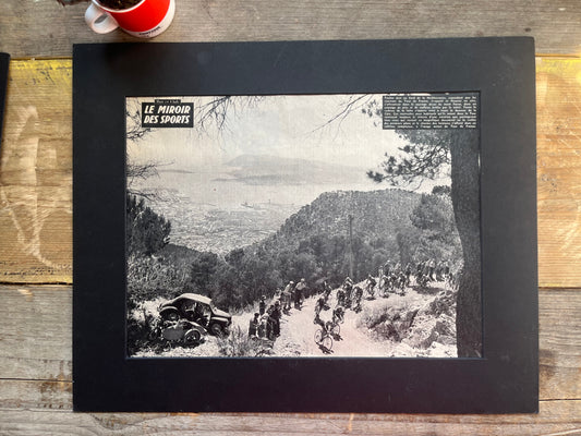 Tour de France vintage print - c1958  Toulon Jacques Anquetil