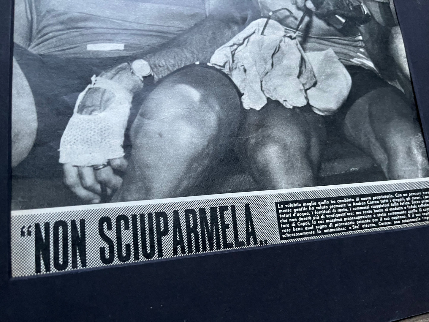 Vintage Cycling Print - Fausto Coppi/ Andrea Correa 1950s