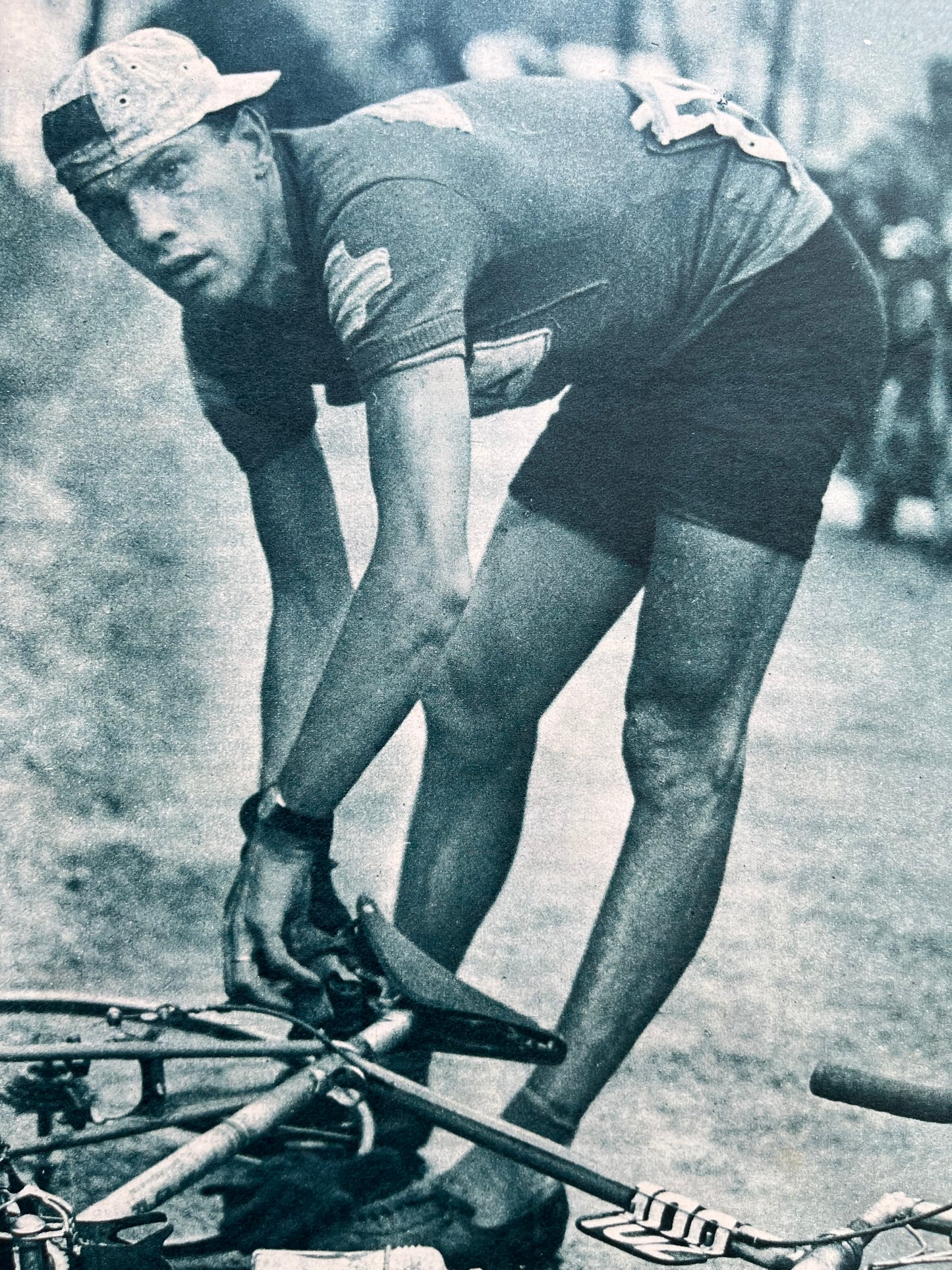 Vintage cycling print Tour de france1958 Rolf Graf