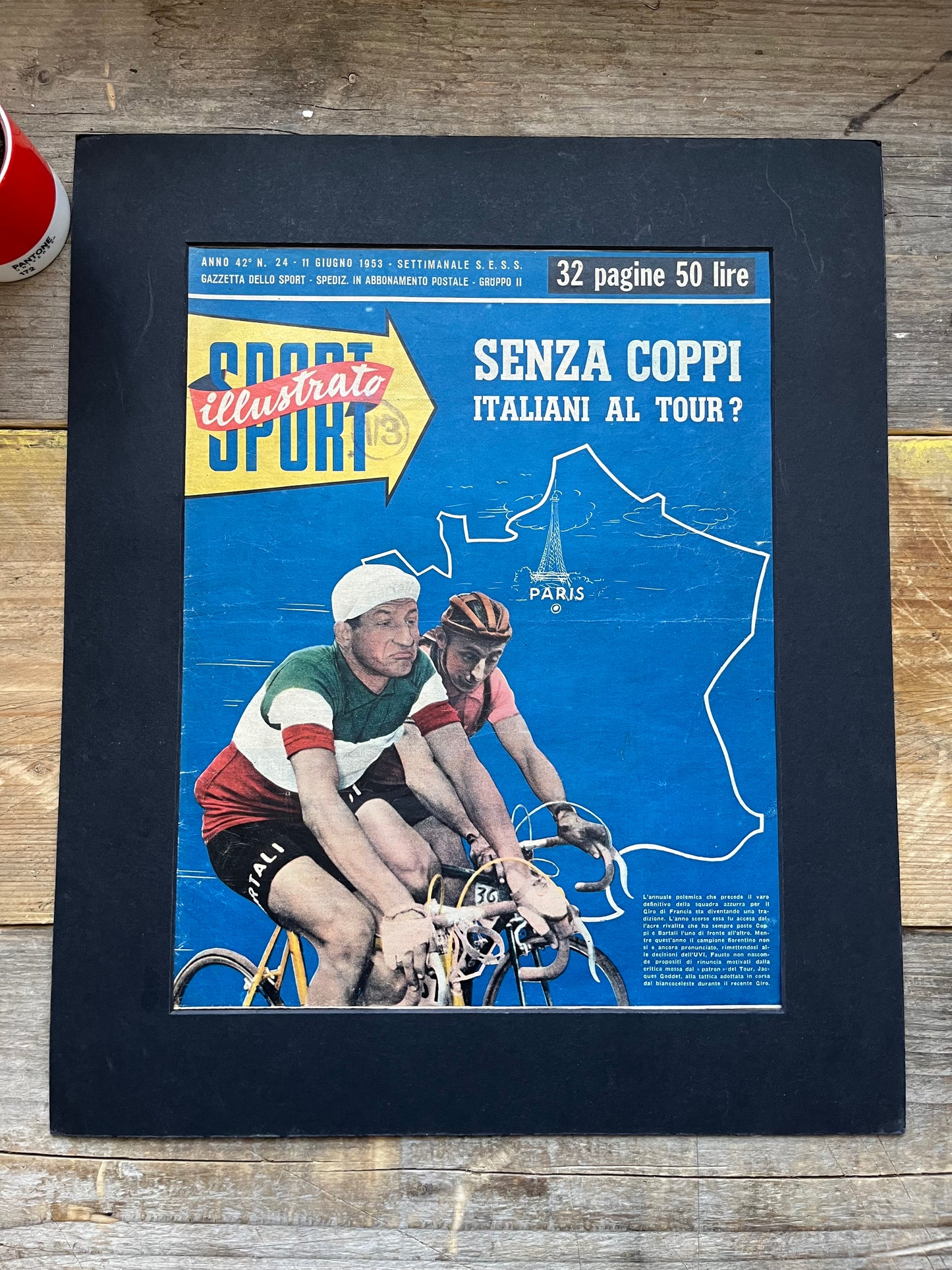 Vintage Cycling Print - Fausto Coppi / Gino Bartali 1953