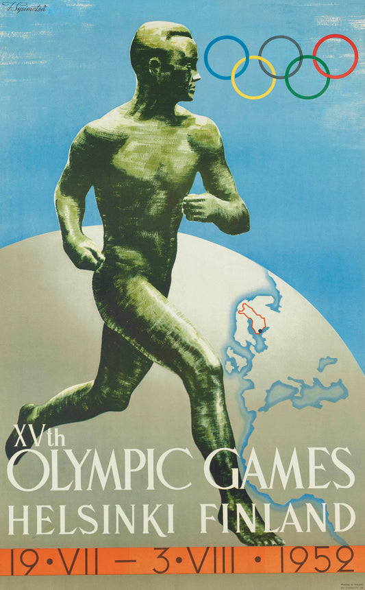 Helsinki Olympics 1952 vintage poster