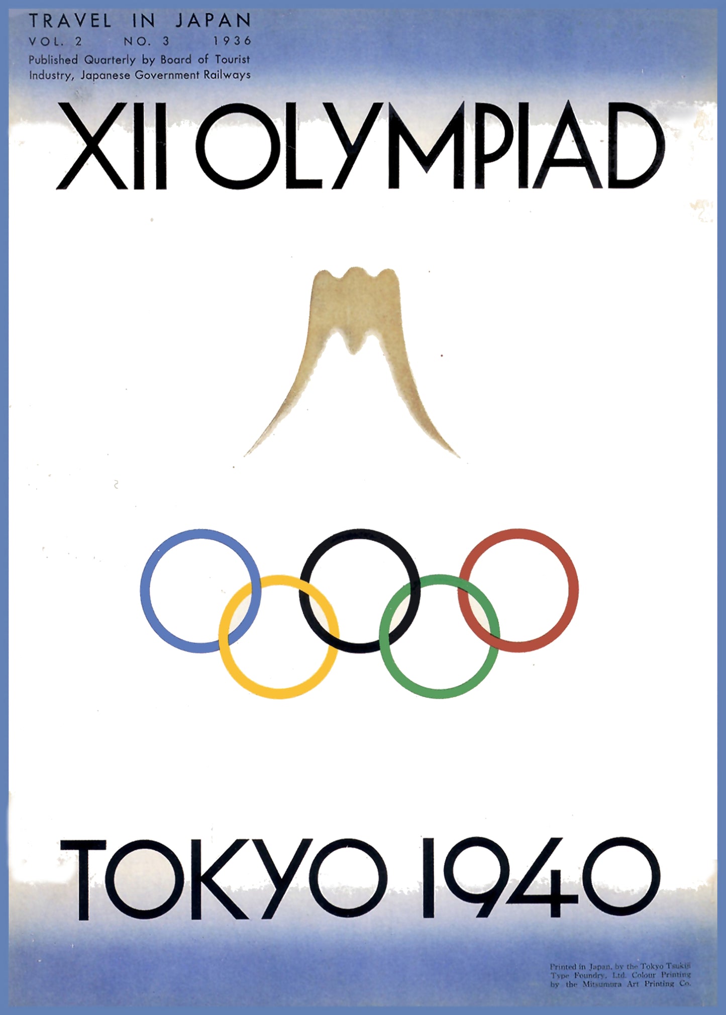 Tokyo 1940 Japan Olympic games vintage poster by Hiromu Hara.