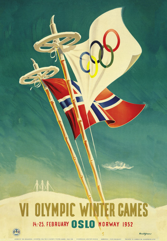 Norway Winter olympics vintage poster 1952