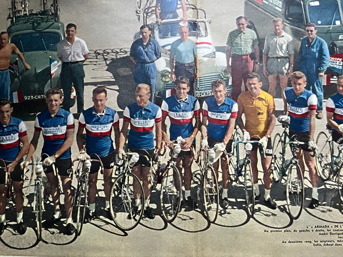 French cycling team - Tour de france vintage cycling print - Jacques Anquetil 1957