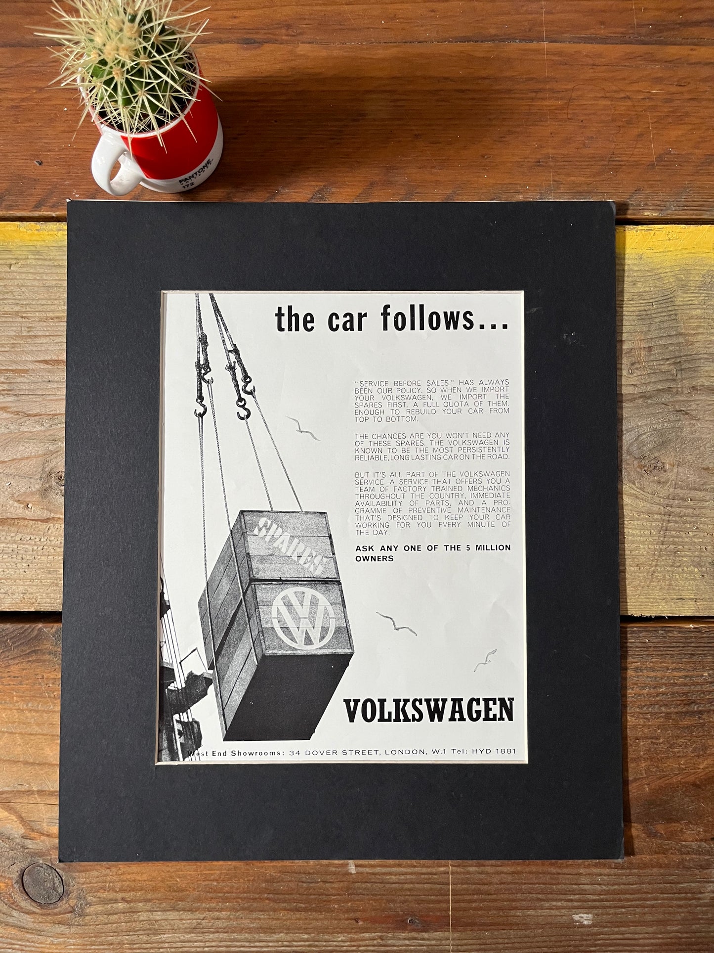 Vintage VW Volkswagen Beetle advertising print - 1960s