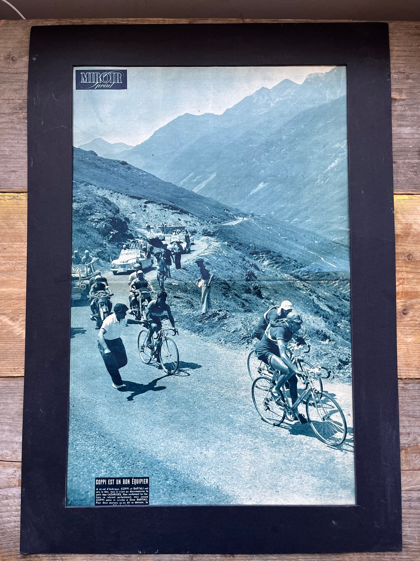 Vintage Cycling Print - Fausto Coppi Tour de France, Col d’aubisque