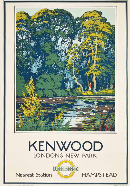 Vintage Advertising Poster - Kenwood Hampstead Heath London Underground , 1925