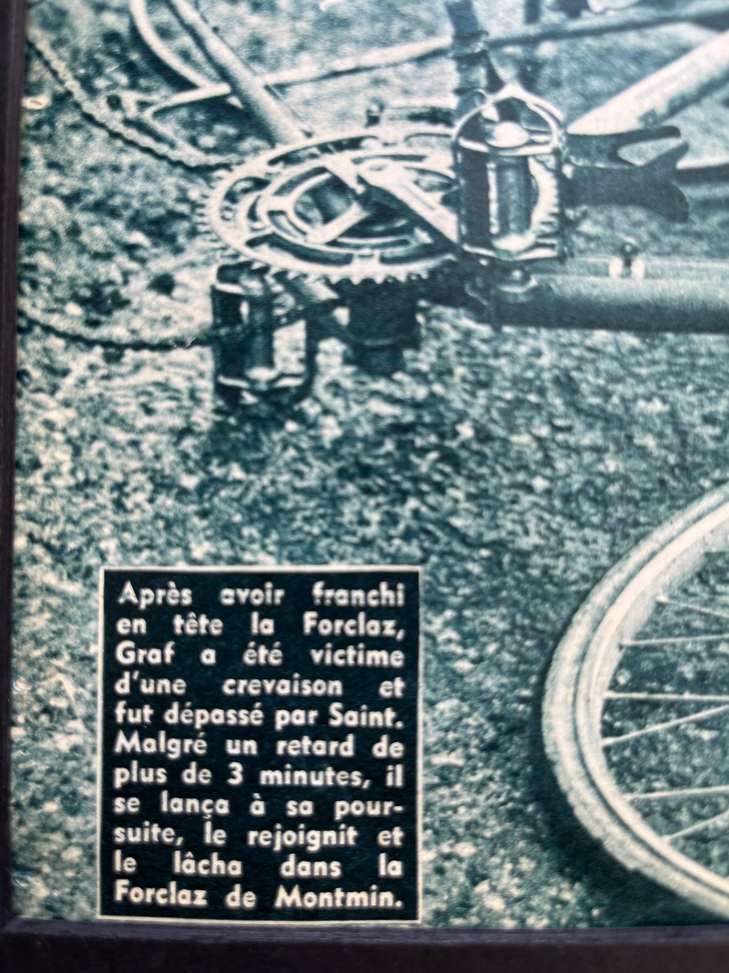Vintage cycling print Tour de france1958 Rolf Graf