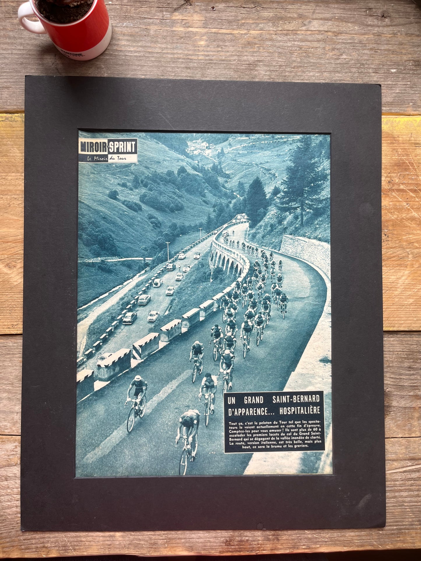 Tour de France vintage print - Alps Grand st Bernard 1959