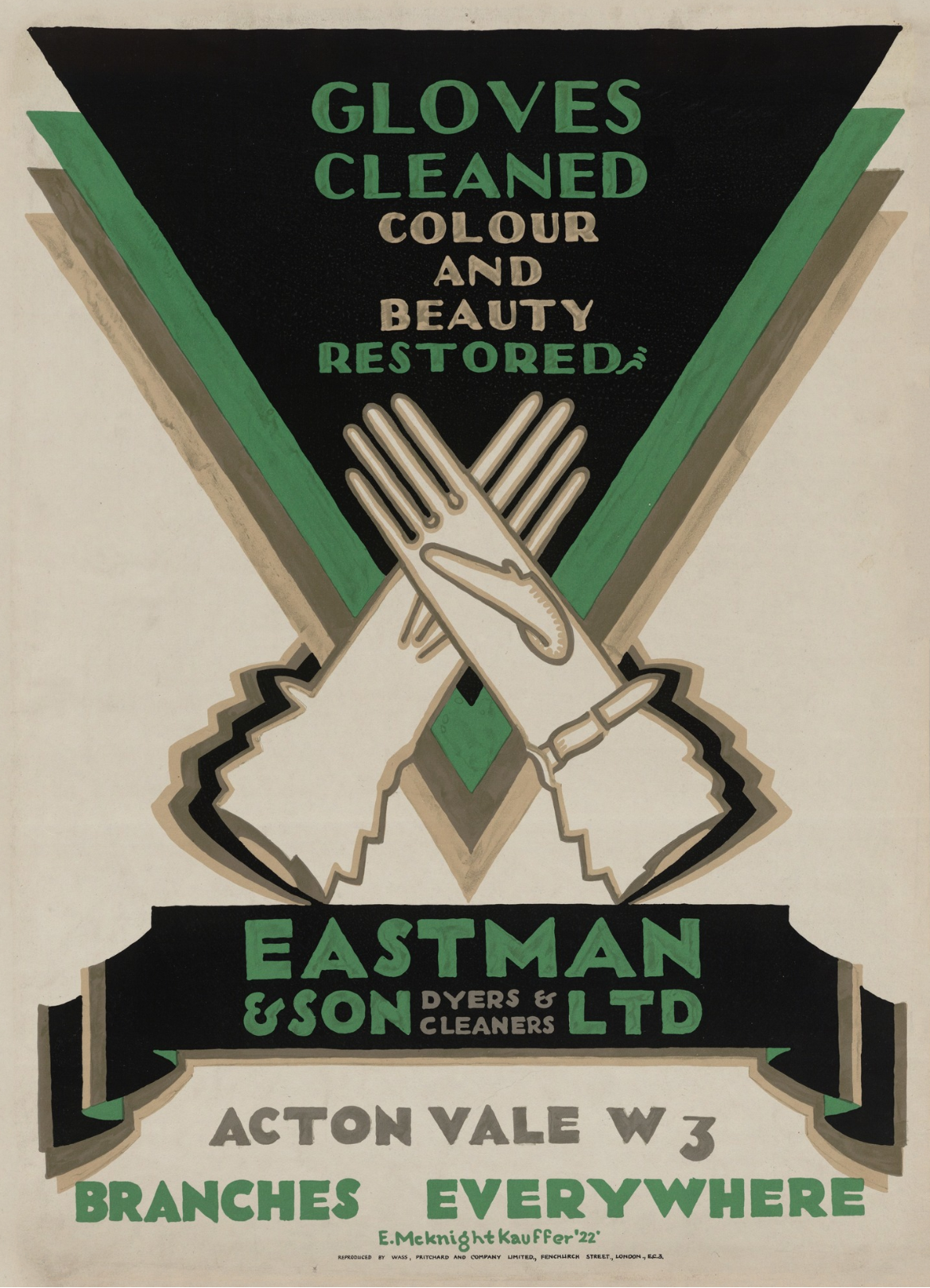 Eastman and son London art deco advertising poster c1923 Edward McKnight Kaufer
