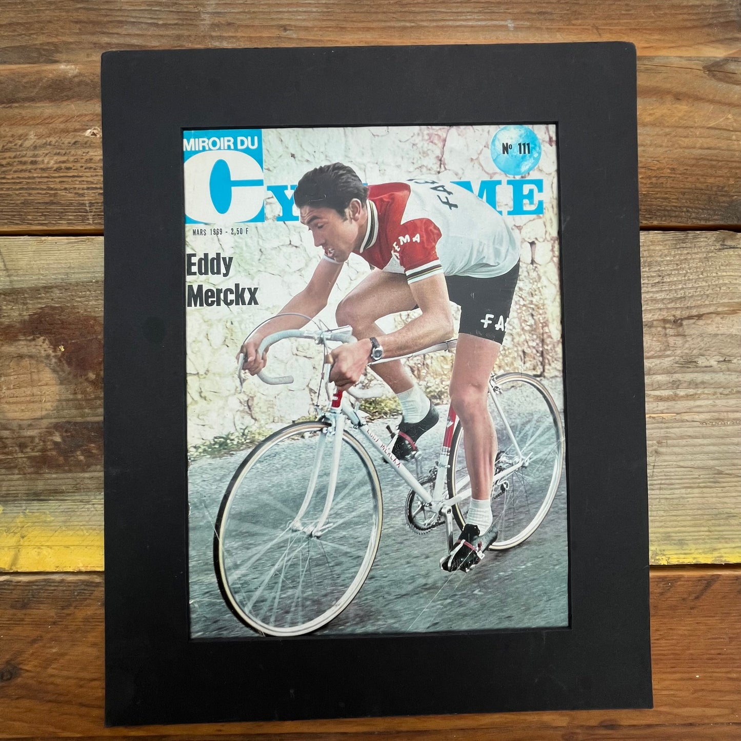 Eddy Merckx Faema vintage cycling print 1969