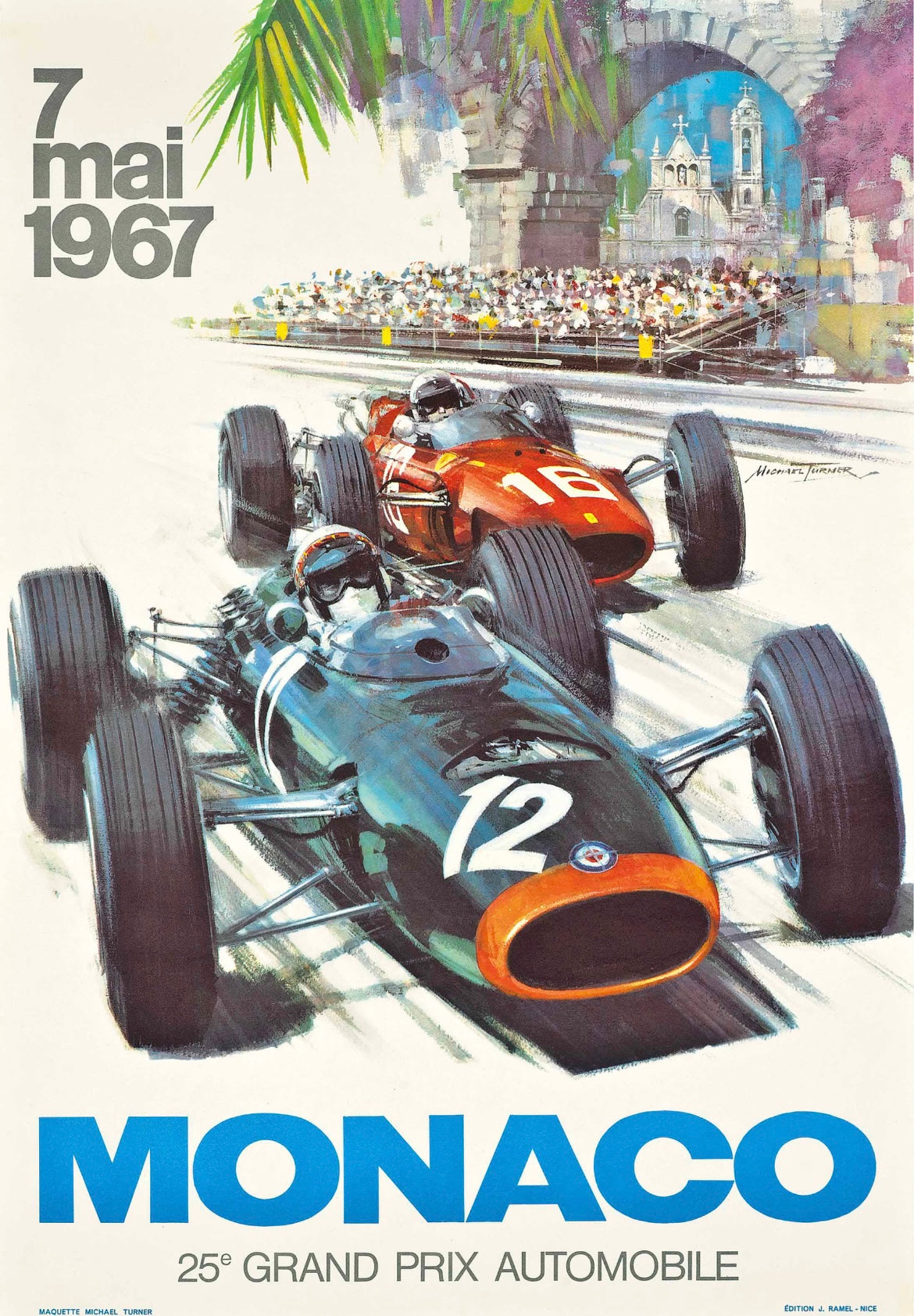 Vintage Automobile Poster - Monaco Grand Prix, 1967