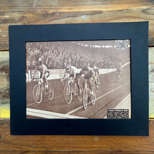 Fausto Coppi / Louison Bobet  vintage cycling print 1951 le sprint au Vigorelli