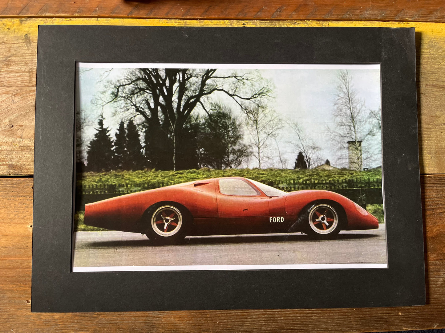 Ford GT40 vintage race car poster 1970s