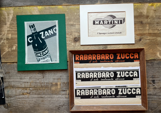 Vintage Martini / Rabarbaro / Cinzano advertising Prints -1950s