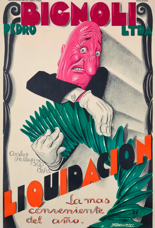 Pedro Bignoli vintage advertising poster c1930