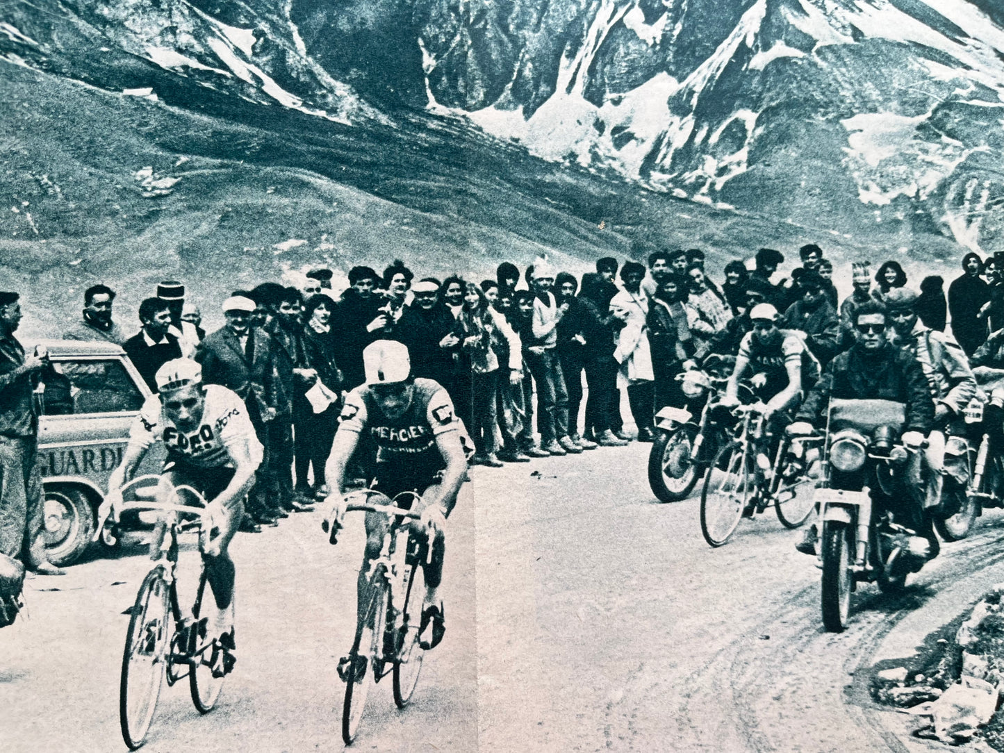Tour de France vintage print -Jacques Anquetil Raymond Poulidor Galibier 1965
