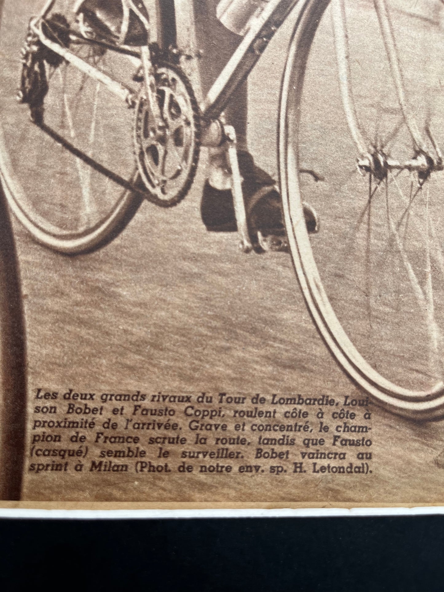 Fausto Coppi / Louison Bobet vintage cycling print 1951