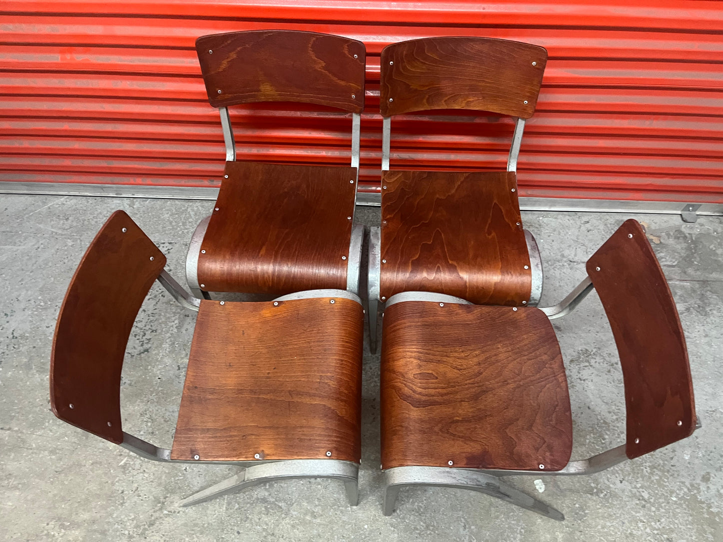 Esavian Stacking chair by James Leonard for ESA, 1950s, restored set of four