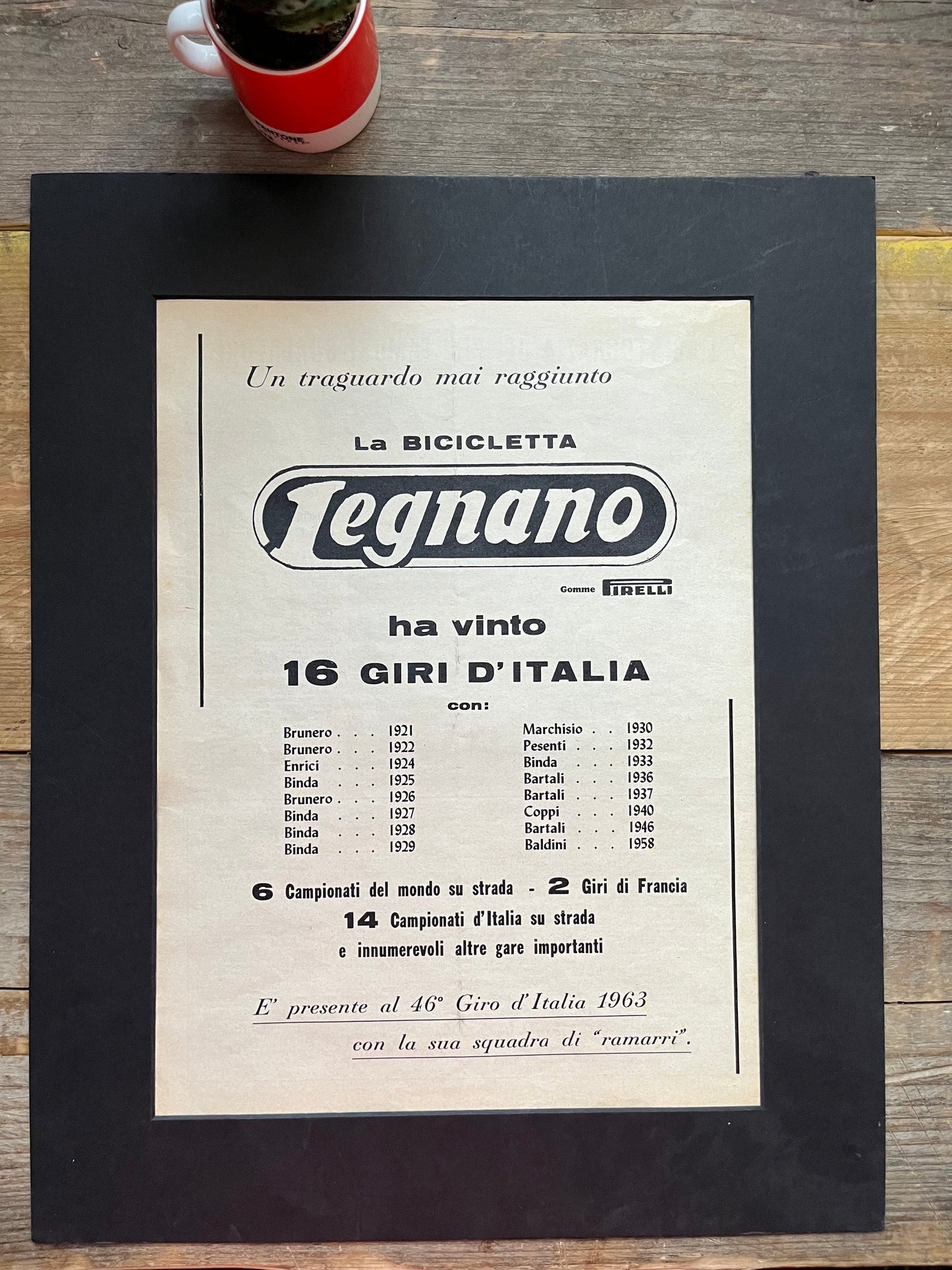 Legnano bicycles Giro d'italia advertisement 1963