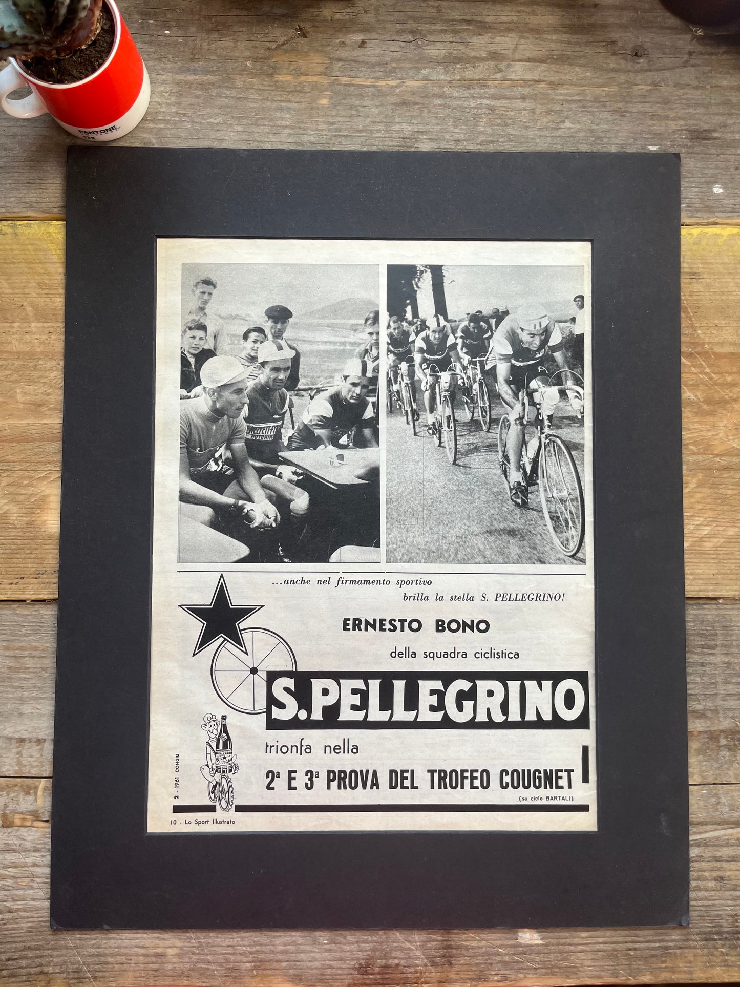 San Pellegrino Giro d'italia advertisement 1961 Ernesto Bono