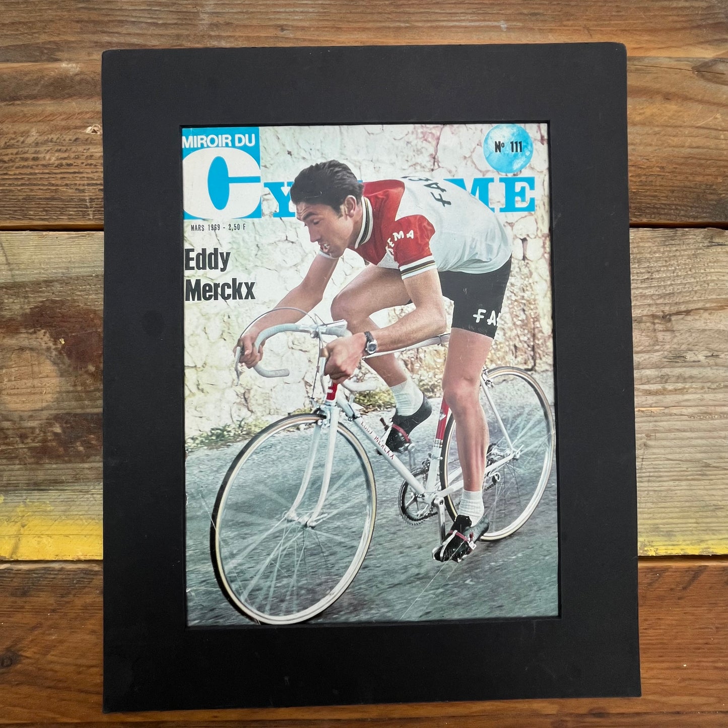 Eddy Merckx Faema vintage cycling print 1969
