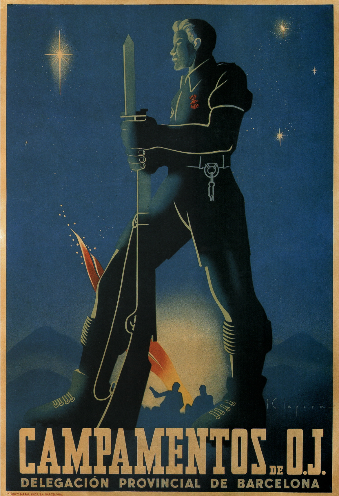 Spanish civil war Vintage Poster - Militant youth movement