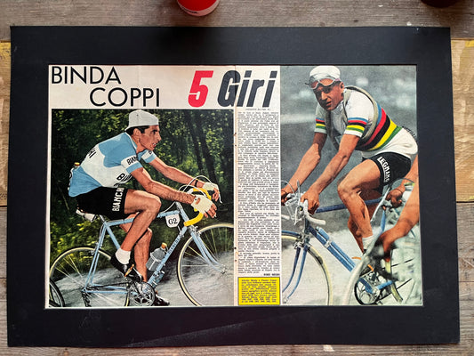Fausto Coppi / Alfredo Binda Giro d'italia Bianchi vintage cycling  print