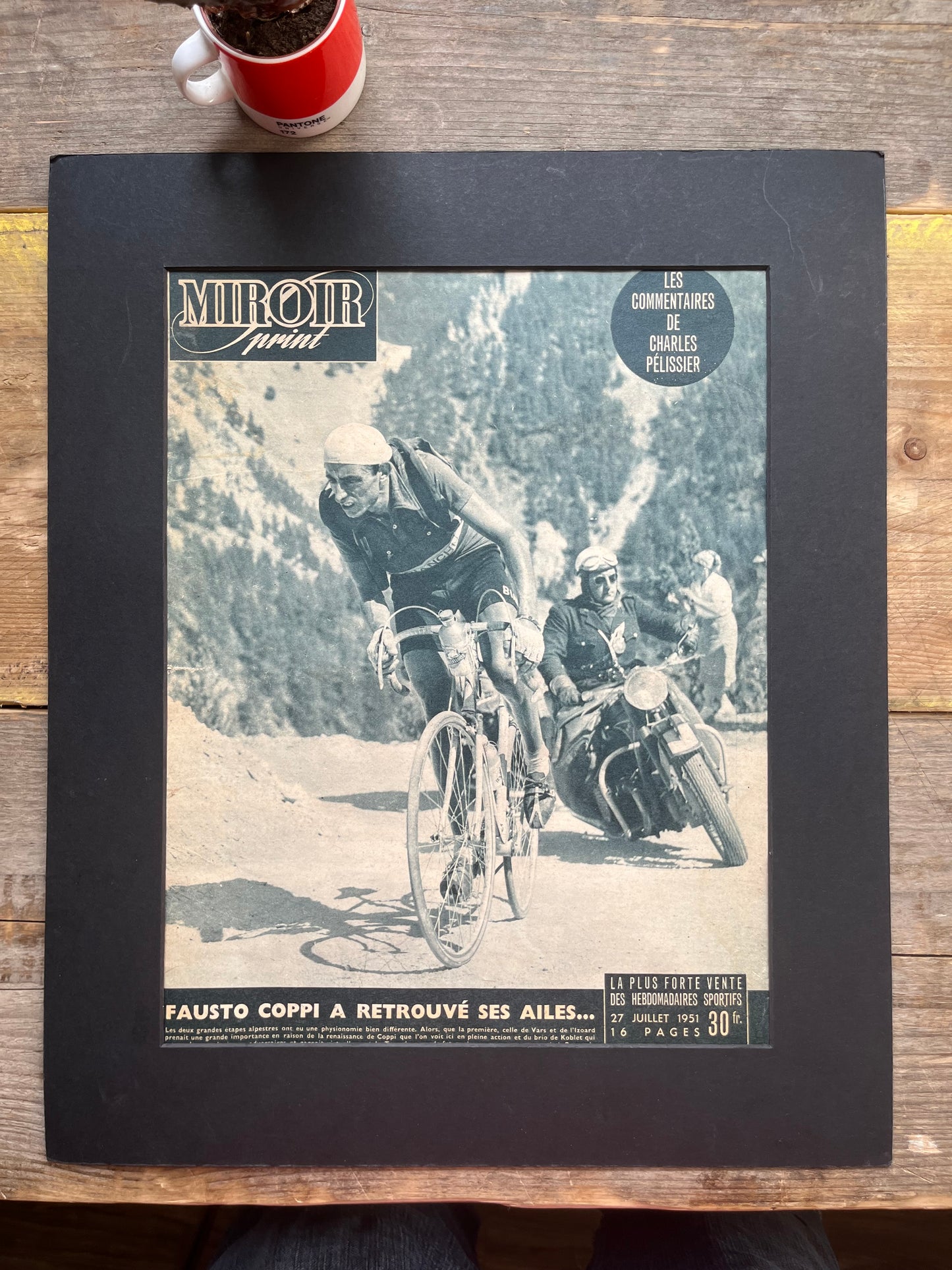 Vintage Cycling Print - Fausto Coppi Bianchi 1951