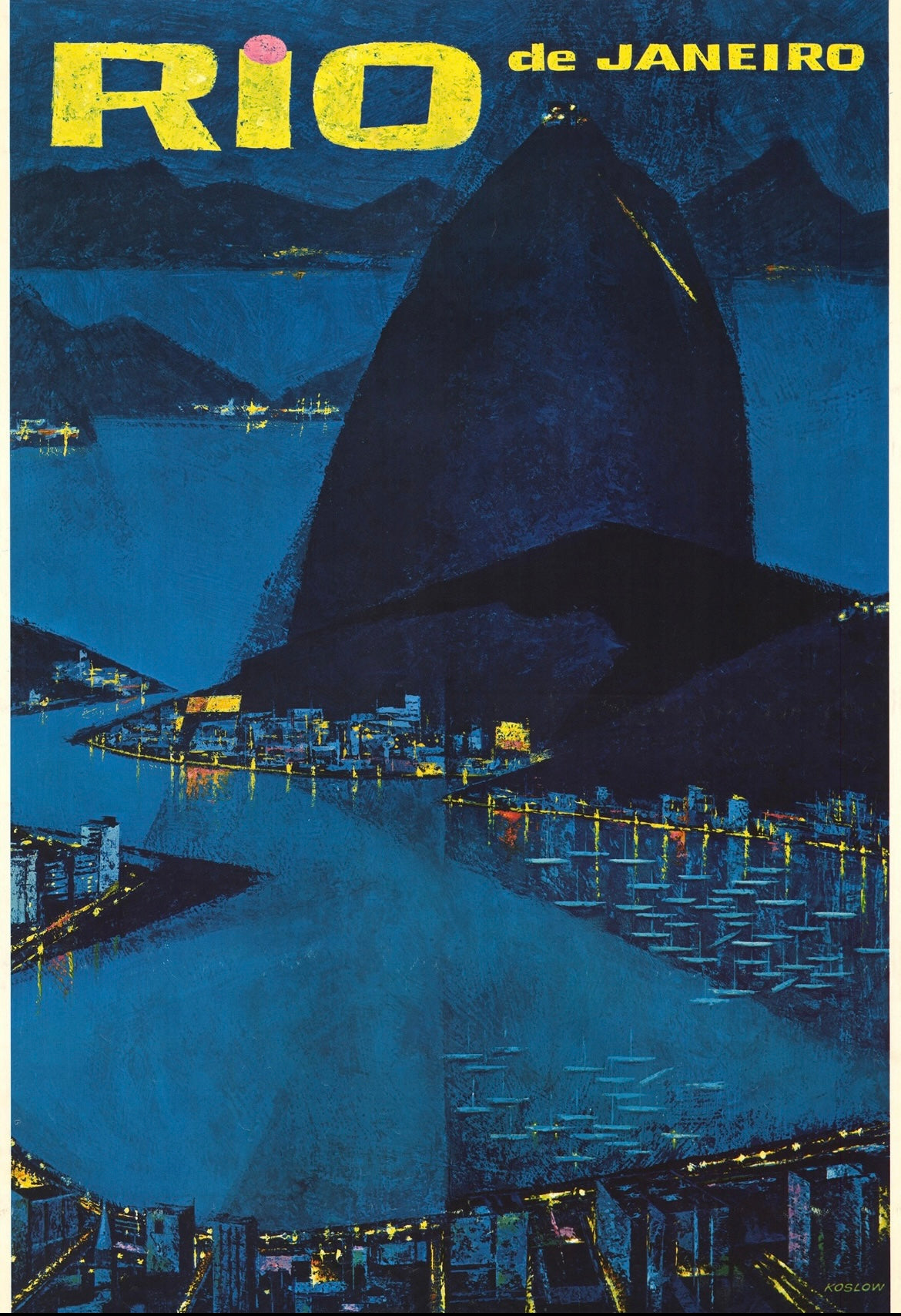 Rio de Janeiro vintage travel poster 1960s