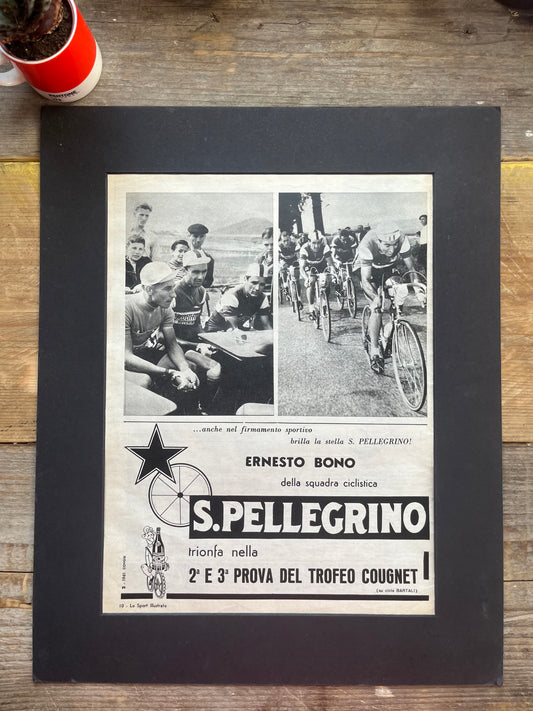 San Pellegrino Giro d'italia advertisement 1961 Ernesto Bono