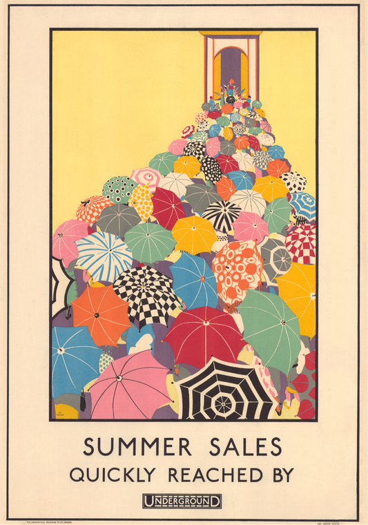 Vintage Advertising Poster - London Transport Underground, 'Summer Sales',  1926