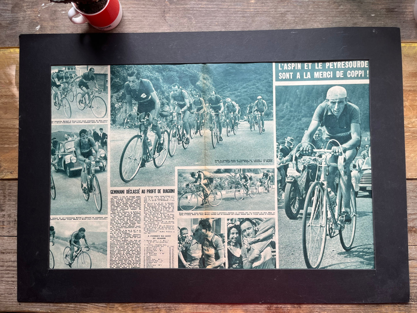 Vintage Cycling Print - Fausto Coppi Tour de France, c1951