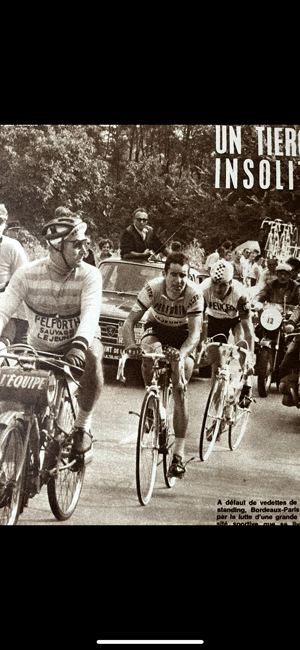 Vintage Cycling Print - 1968 Bordeaux Paris Emile Bodart