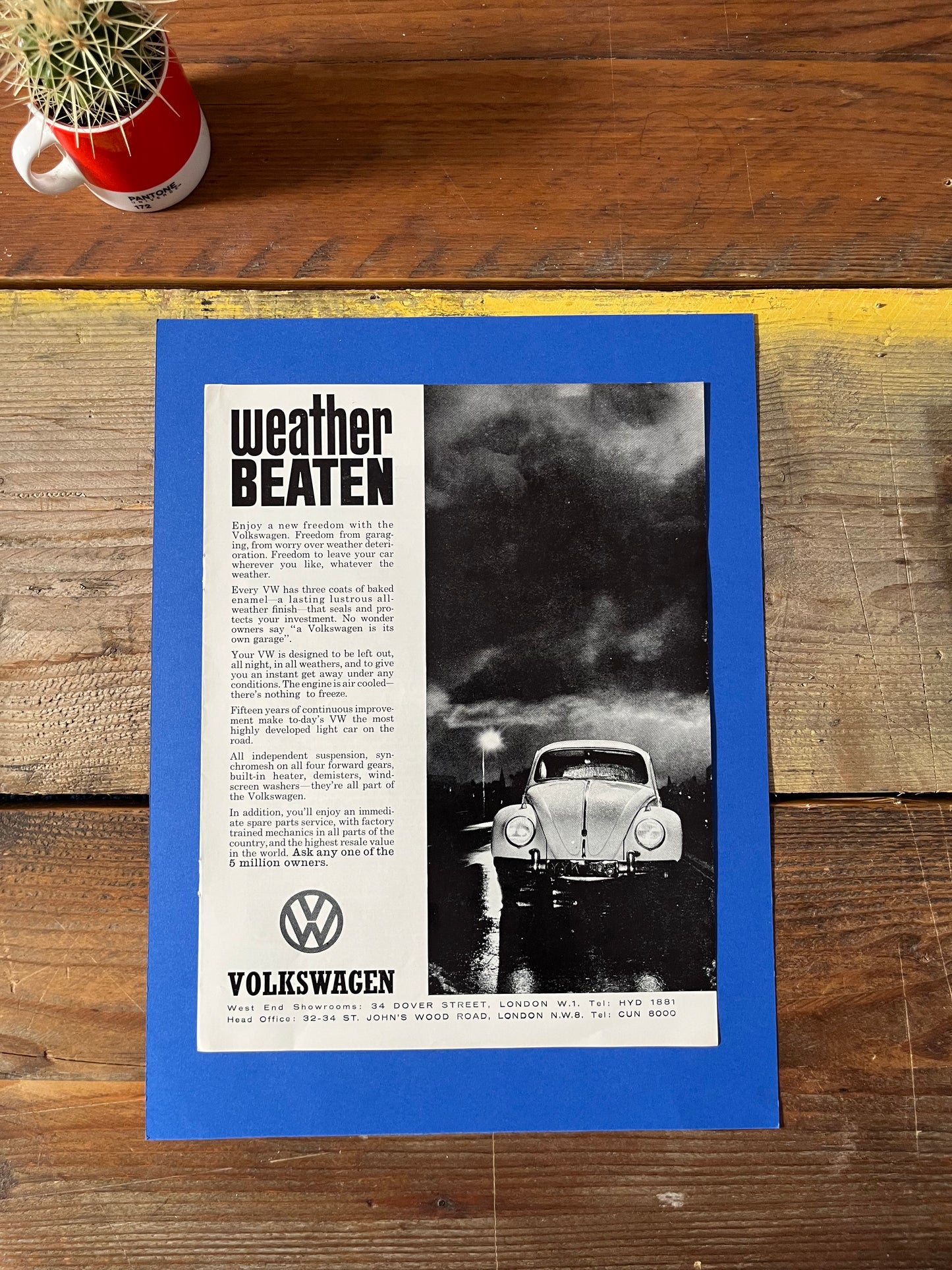 Vintage VW Volkswagen Beetle advertising print - 1960s