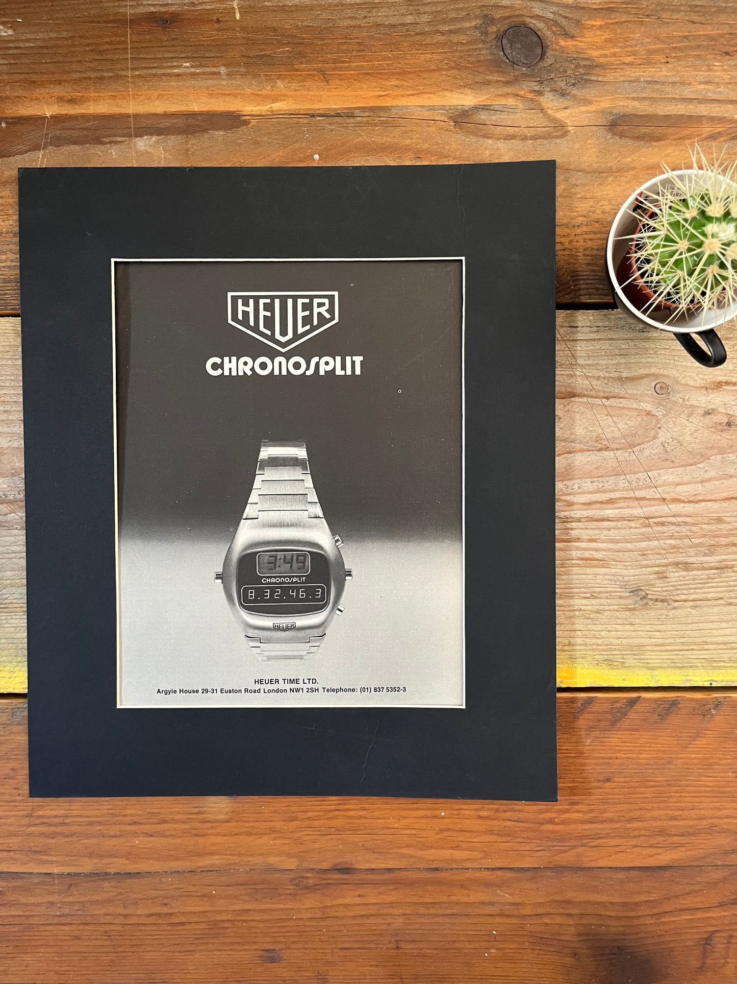 Vintage 1973 Tag Heuer Chronosplit watch advertisement