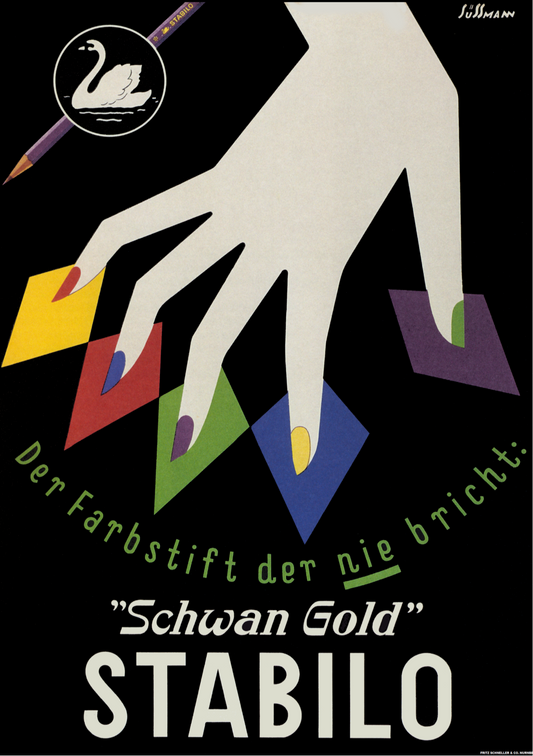 Stabilo vintage pens poster Germany c1920s Bauhaus