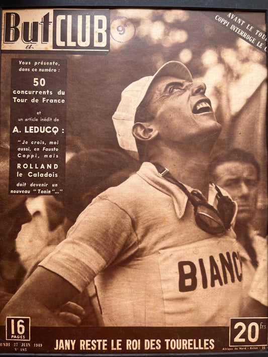 Vintage Cycling Print - Fausto Coppi Bianchi 1949