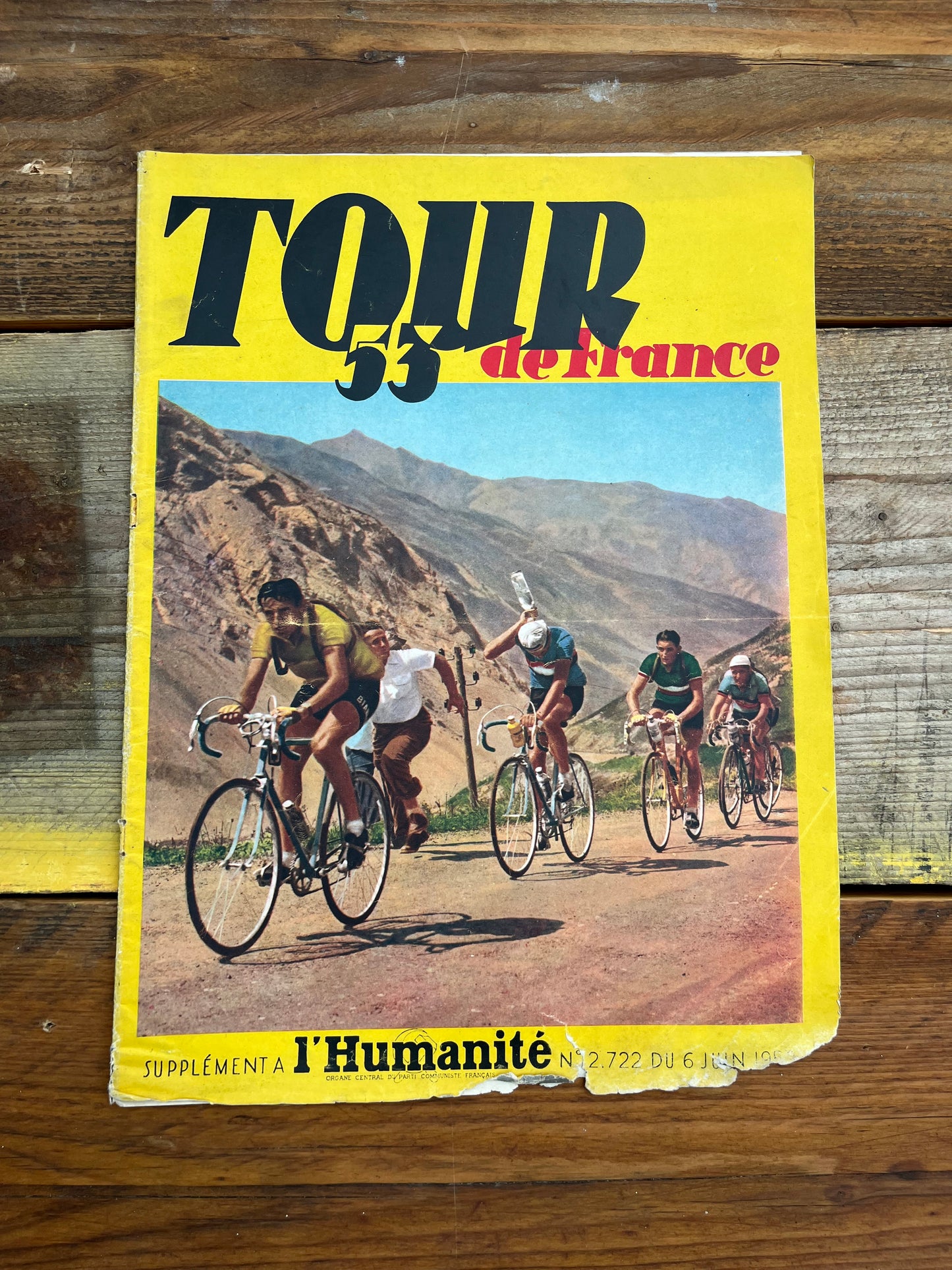 Vintage Tour de France Cycling Print - Fausto Coppi 1953
